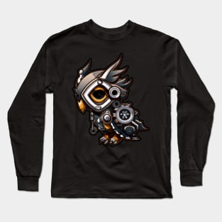 Steampunk owl, fantasy owl, cyborg owl, robot owl Long Sleeve T-Shirt